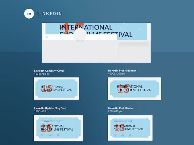 third preview of 'Premium Film Festival Social Media Pack Template  Free Download'
