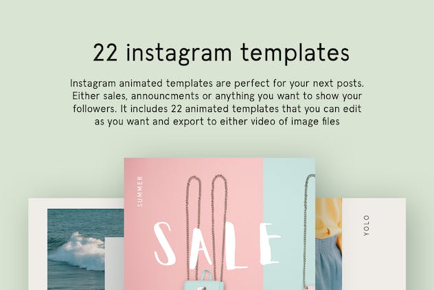 second preview of 'Premium 22 Animated Instagram Post Templates – Minimalist  Free Download'