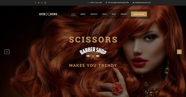 fourth preview of 'Premium Scissors Salon Hair Styling PSD Template  Free Download'