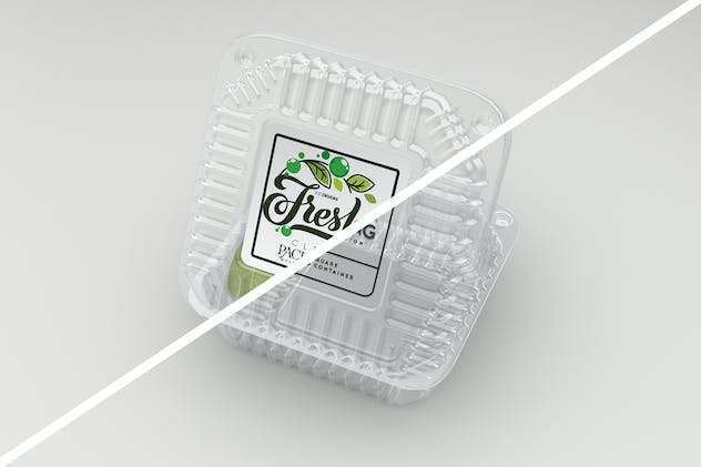 fourth preview of 'Premium Clear Clamshell Containers Fresh Packaging Mockups  Free Download'