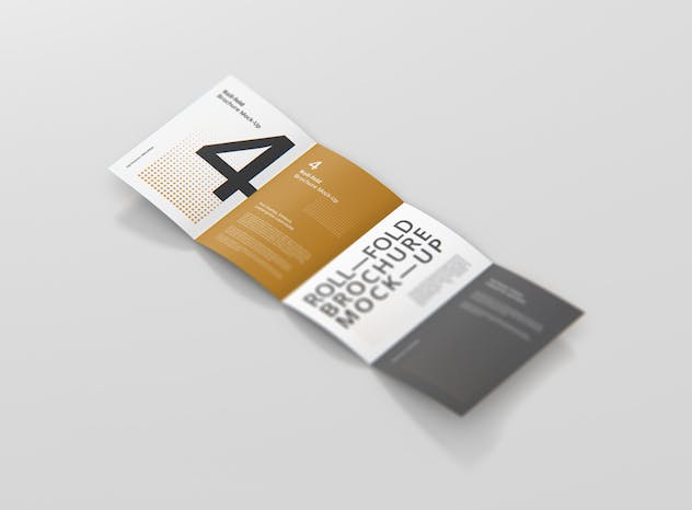 third preview of 'Premium Roll Fold Brochure Mockup  Free Download'