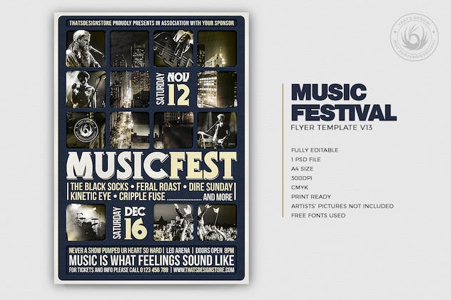 second preview of 'Premium Music Festival Flyer Template  Free Download'