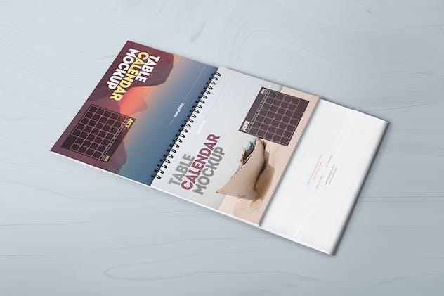 fourth preview of 'Premium 4 Table Calendar Mockup  Free Download'