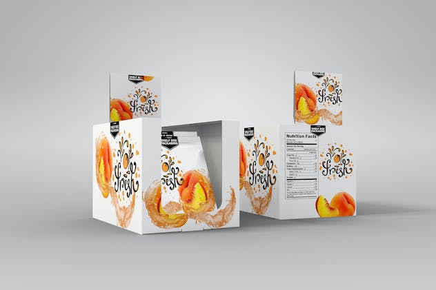 third preview of 'Premium Volume 2 Retail Shelf Box Packaging Mockups  Free Download'