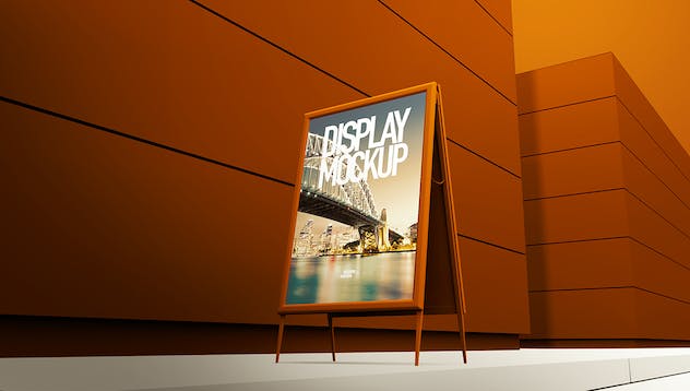 second preview of 'Premium 3D Display Banner Outdoor Mock-up  Free Download'