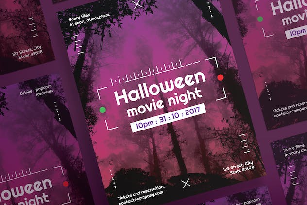 second preview of 'Premium Halloween Movie Night Flyer and Poster Template  Free Download'