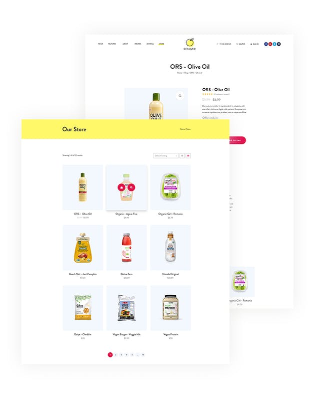third preview of 'Premium Cinagro Organic Food Shop PSD Template  Free Download'