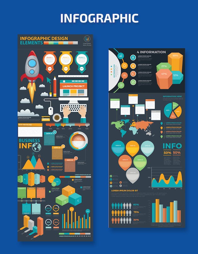 third preview of 'Premium Infographic Flat Design  Free Download'