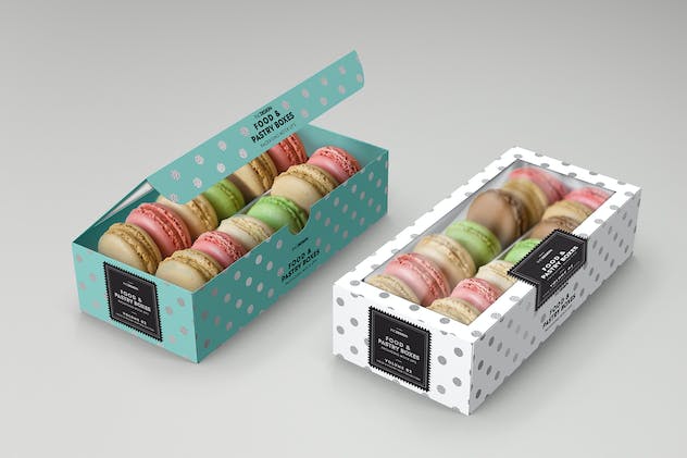 second preview of 'Premium Food Pastry Boxes Packaging Mockups  Free Download'