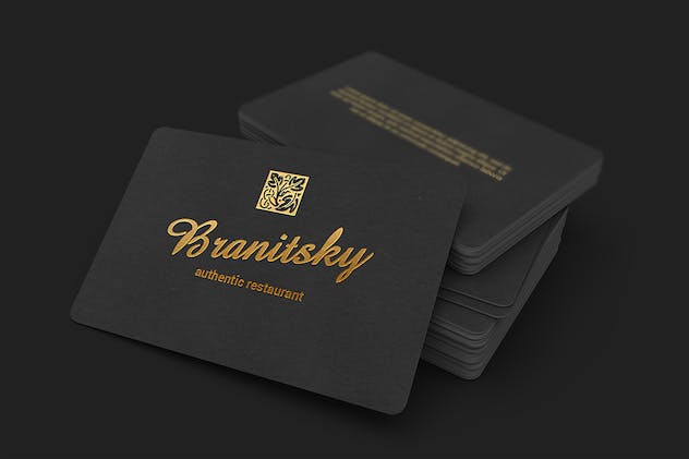 fourth preview of 'Premium 85×55 Black Business Card Mockups  Free Download'