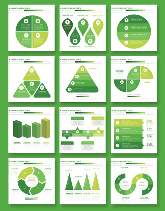 fourth preview of 'Premium Green Infographics Design  Free Download'