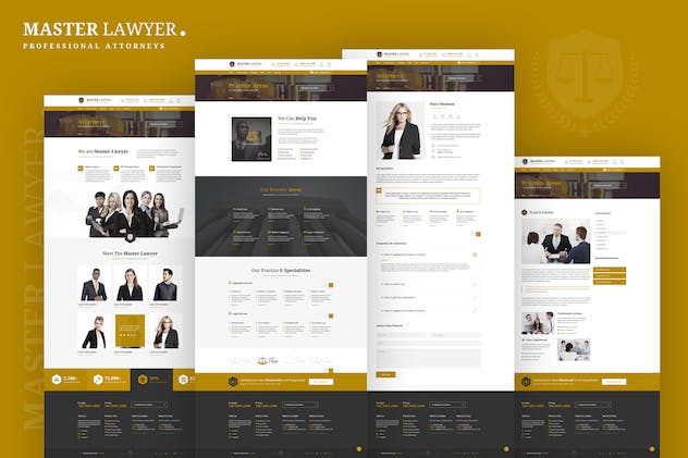 fourth preview of 'Premium Master Lawyer PSD Template  Free Download'