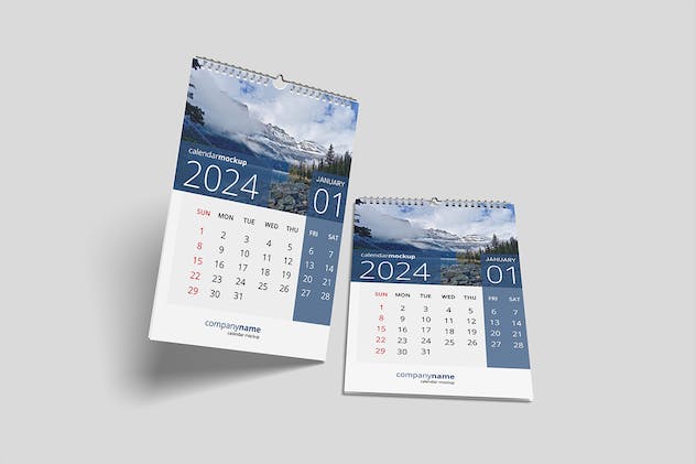 fourth preview of 'Premium Wall Calendar Mockup  Free Download'