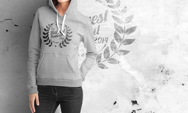 fourth preview of 'Premium Woman Hoodie Mock-up  Free Download'