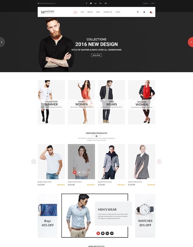 second preview of 'Premium Mayfair Ecommerce PSD Template  Free Download'
