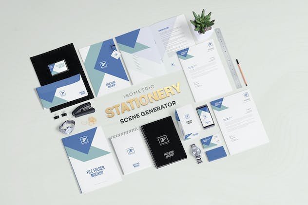 second preview of 'Premium 4 Stationery Mockup Scenes  Free Download'