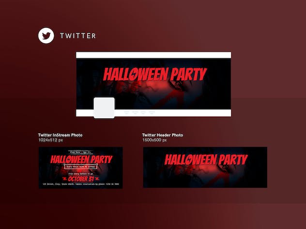 third preview of 'Premium Halloween Party Social Media Pack Template  Free Download'