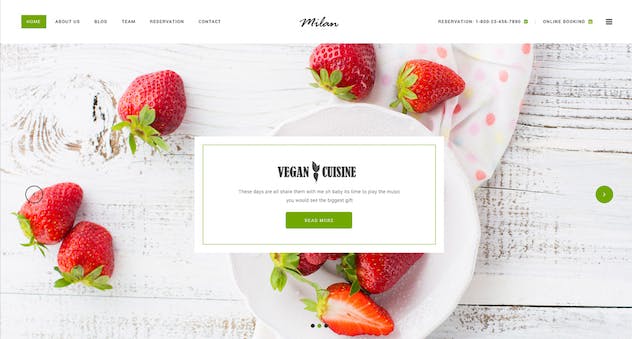 fourth preview of 'Premium Milan Restaurant PSD Template  Free Download'