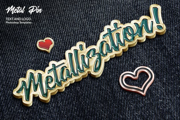 fourth preview of 'Premium Metal Pin Text and Logo Mockups  Free Download'