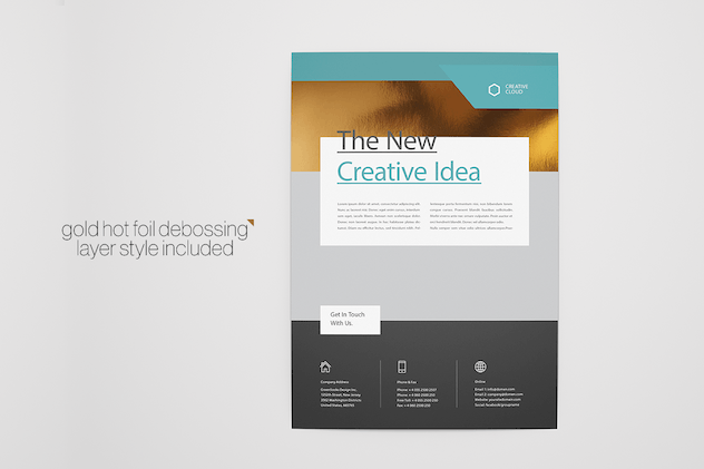 second preview of 'Premium A4 Letterhead Flyer Poster Mock Up  Free Download'