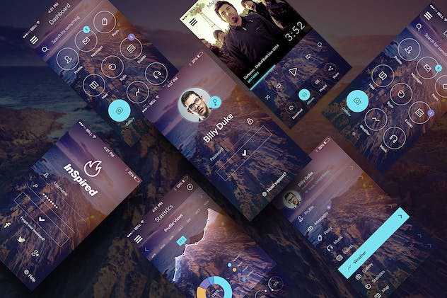 second preview of 'Premium Inspired Mobile UI Kit  Free Download'