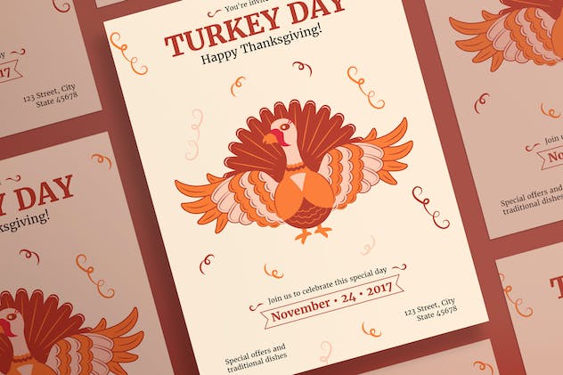 third preview of 'Premium Thanksgiving Celebration Flyer and Poster Template  Free Download'
