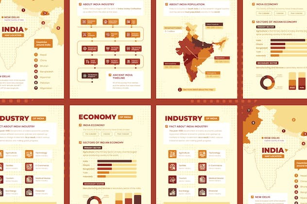 fourth preview of 'Premium India Infographic Template  Free Download'