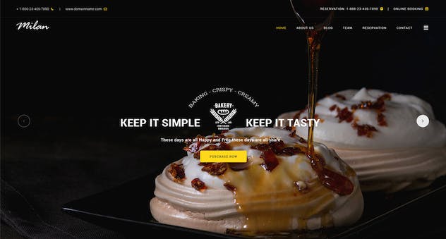 second preview of 'Premium Milan Restaurant PSD Template  Free Download'