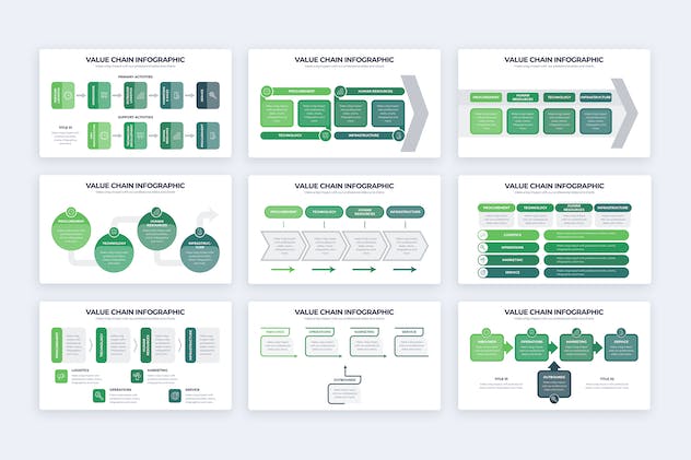 fourth preview of 'Premium Business Value Chain Illustrator Infographics  Free Download'