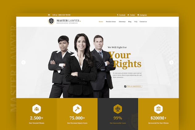 second preview of 'Premium Master Lawyer PSD Template  Free Download'