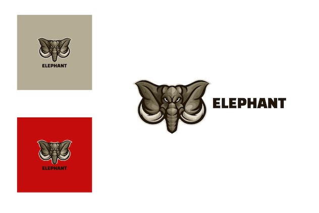 third preview of 'Premium Elephant Mascot Logo Template  Free Download'