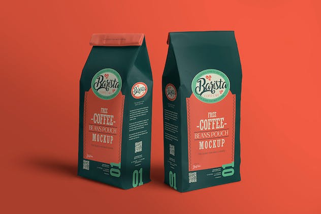 fourth preview of 'Premium 4 Coffee Pouch Mockups  Free Download'