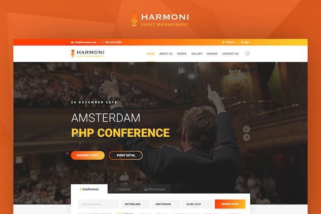 third preview of 'Premium Harmoni Event Management PSD Template  Free Download'