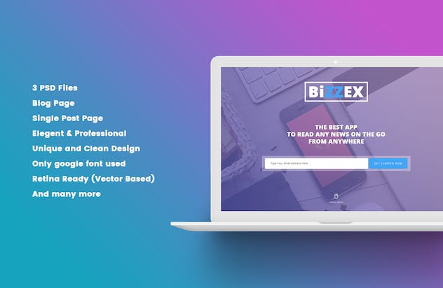 second preview of 'Premium Bizzex Professional App Landing Page  Free Download'