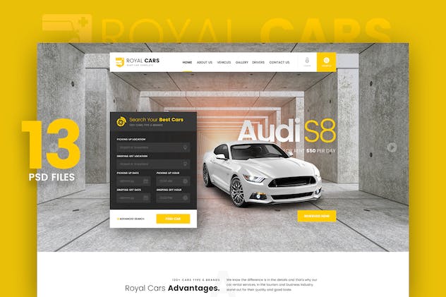 second preview of 'Premium Royal Cars Rent Car PSD Template  Free Download'