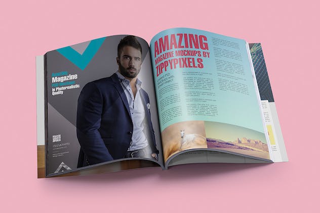 second preview of 'Premium Magazine Spread Mockups  Free Download'