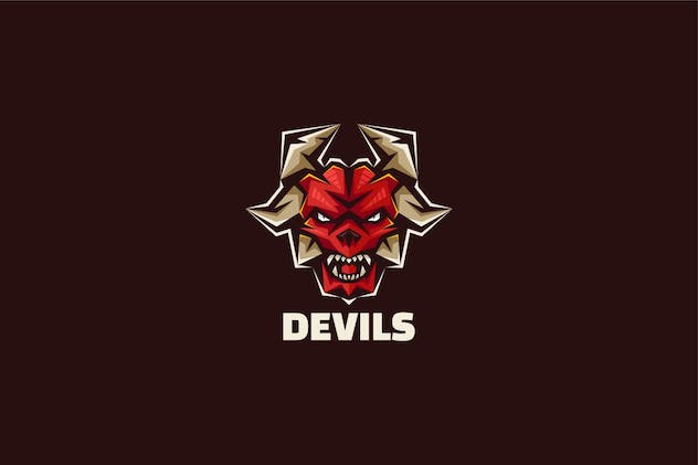 fourth preview of 'Premium Devil’s Mascot Logo Template  Free Download'