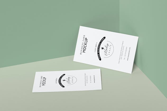 fourth preview of 'Premium 5 Vertical Business Card Mockups  Free Download'