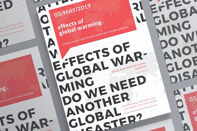fourth preview of 'Premium Global Warming Conference Flyer and Poster Template  Free Download'