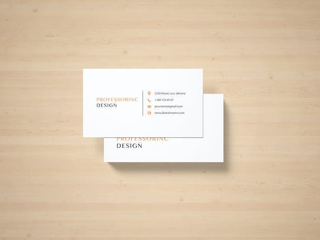 fourth preview of 'Premium 3.5×2 Business Card Mockup  Free Download'
