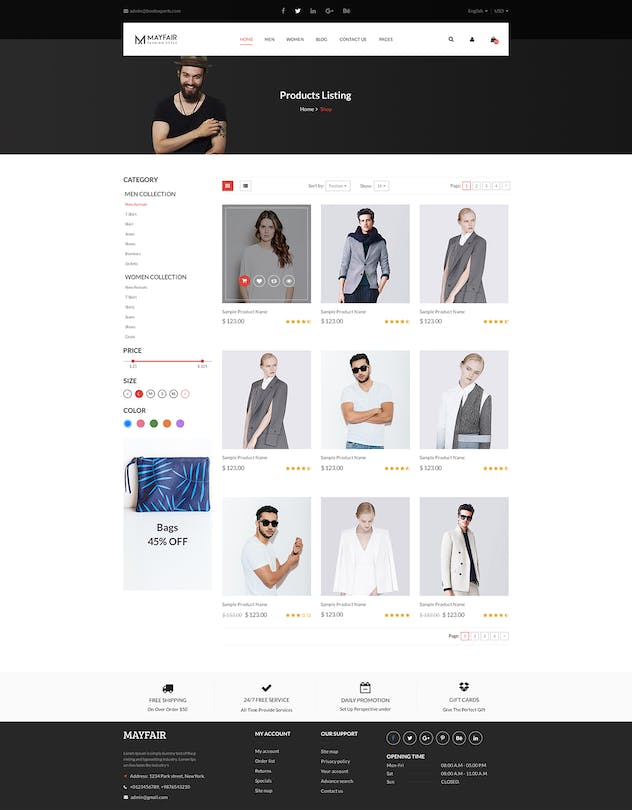 fourth preview of 'Premium Mayfair Ecommerce PSD Template  Free Download'