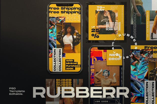 fourth preview of 'Premium Rubberr Social Media Template Stories  Free Download'