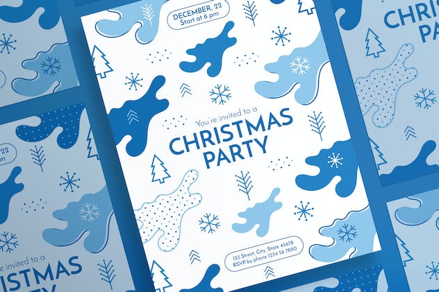 third preview of 'Premium Christmas Party Flyer and Poster Template  Free Download'
