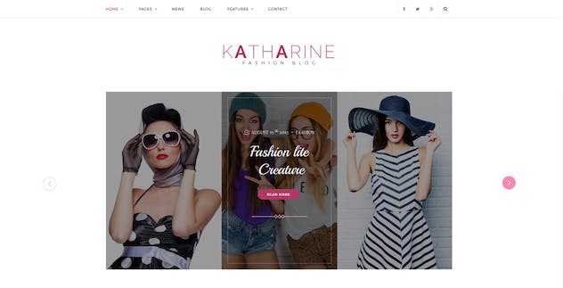 fourth preview of 'Premium Katharine Fashion Blog PSD Template  Free Download'