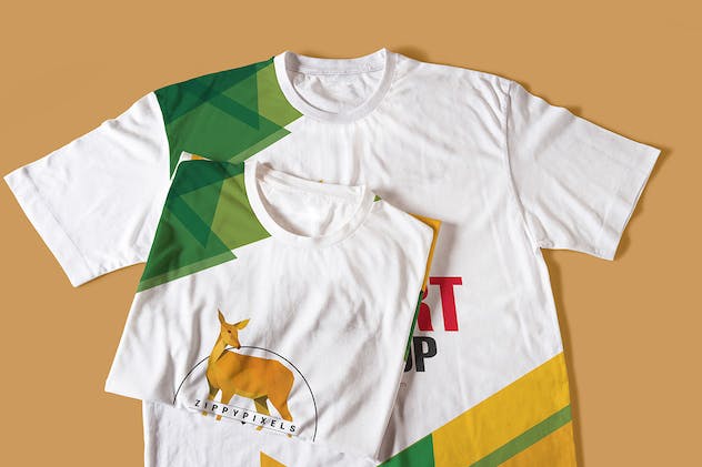 third preview of 'Premium Modish Round Neck T-Shirts Mockups  Free Download'