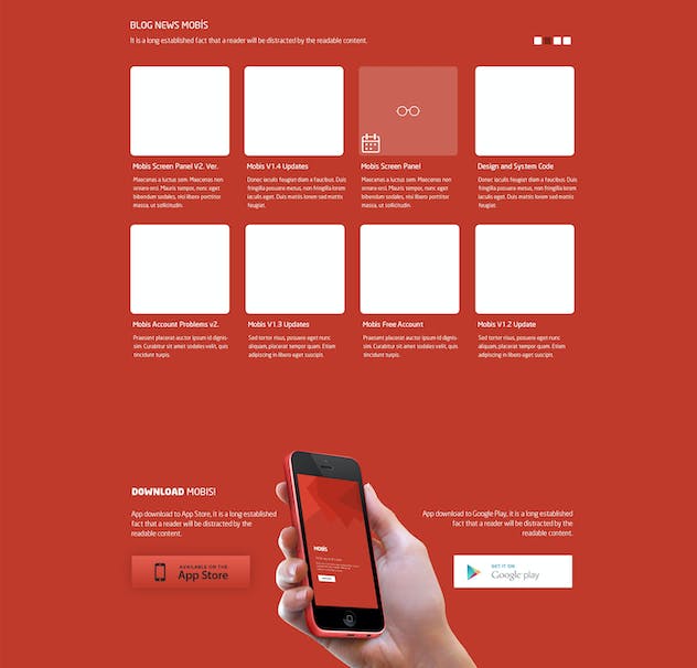 fourth preview of 'Premium Mobis App Landing PSD Page  Free Download'