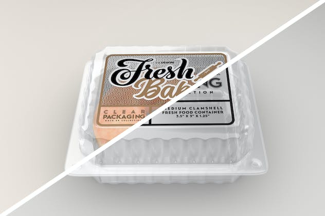 third preview of 'Premium Clear Clamshell Containers Fresh Packaging Mockups  Free Download'