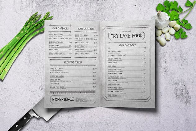 second preview of 'Premium Vintage A4 Food Menu Design (10 Pages)  Free Download'