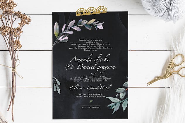 fourth preview of 'Premium Botanical Wedding Invitation V3  Free Download'