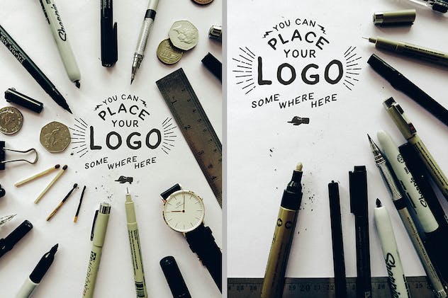 third preview of 'Premium Hand Lettering Logo Mockups  Free Download'